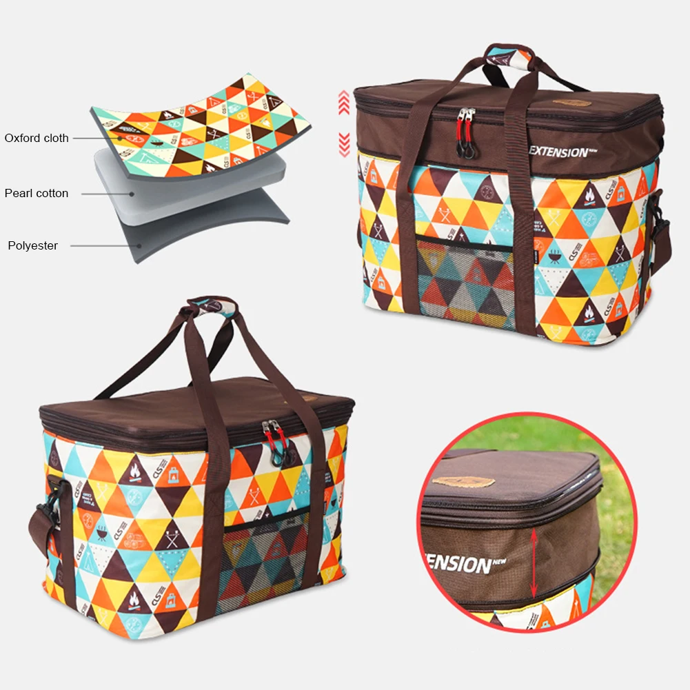 Dsen Picknickkorb Campingtasche mit großem Fassungsvermögen, Reisetasche,  50-60L (1 St)