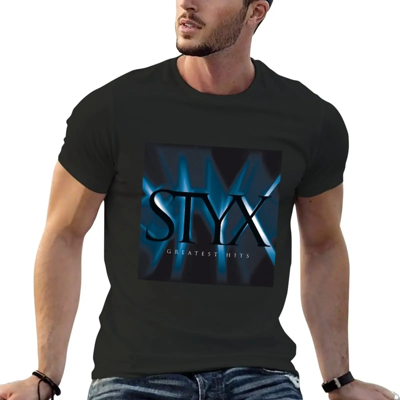 Styx Band Logos T-Shirt Preferita Ragazzi Bianchi Appassionati Di Sport Magliette Oversize Per Uomo
