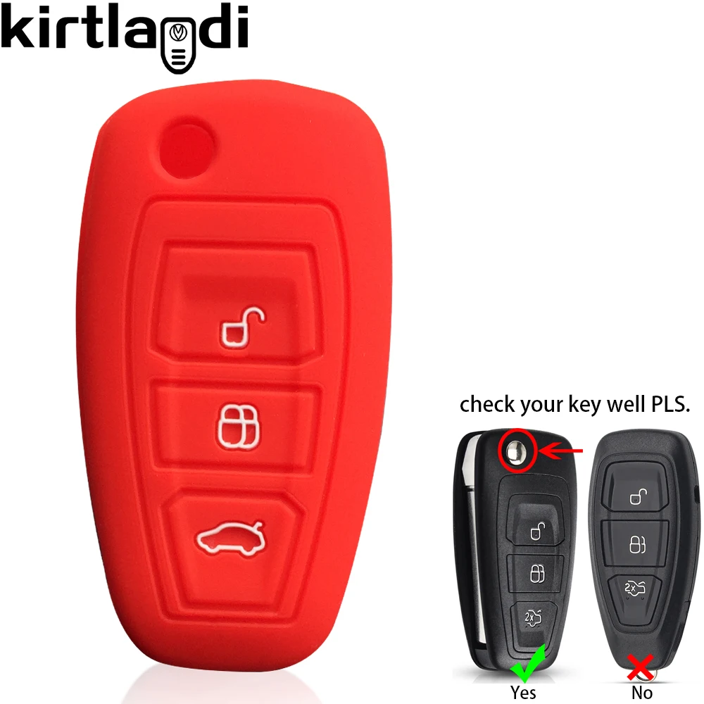 Silicone Car Key Case Shell for Ford Kuga Focus Mk3 Mk4 Mondeo Fiesta Titanium Ecosport Transit MK8 key Cover Remote Accessories key case key case cover car key shell remote control case cover