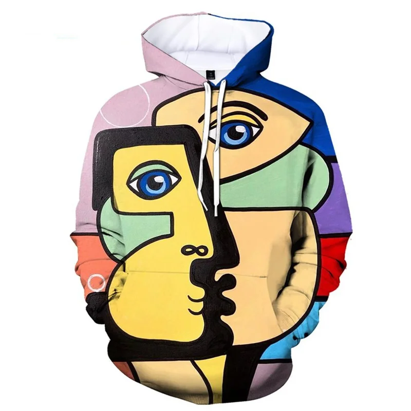 thumbnail image 1 of Sudadera con capucha con estampado 3D de arte abstracto y grafiti para hombre, sudadera holgada informal de manga larga con patrón de personalidad, sudaderas con capucha de calle, 1 of 5