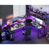 L Shaped Gaming Desk with Hutch, Computer Desk with Storage Shelves, 66" L Shaped Desk for Home Office, Corner Desk with Headph 2