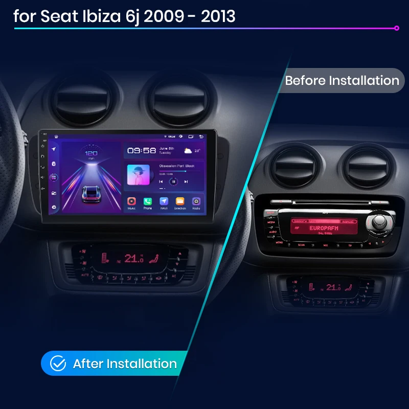 Junsun v1pro carplay android radio für sitz ibiza 6j 2010-2015 2009 ai  stimme 4g auto multimedia gps 2din autoradio - AliExpress
