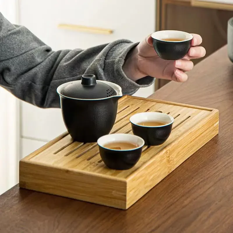 Tea Set Ceramics Travel Tea set Include 1 Pot 3 TeaCup gaiwan teapot kettle kung fu teaset cup