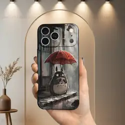 Charming Totoro Anime Soft Silicone Black Phone Case - iPhone 14 Pro (Z1)