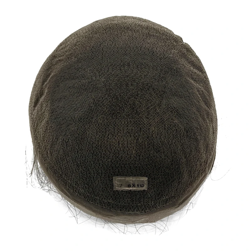 Bleached Knots Breathable Full Swiss Lace Natural Hair Line Hundred Percent Human Hair Prosthesis Men\'s Toupee
