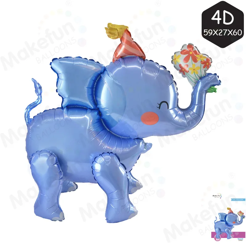 4D Unicorn Foil Balloons Elephant Animal Stand Balloon for Kids Girls Unicorn Birthday Party Decoration Baby Shower Supplies