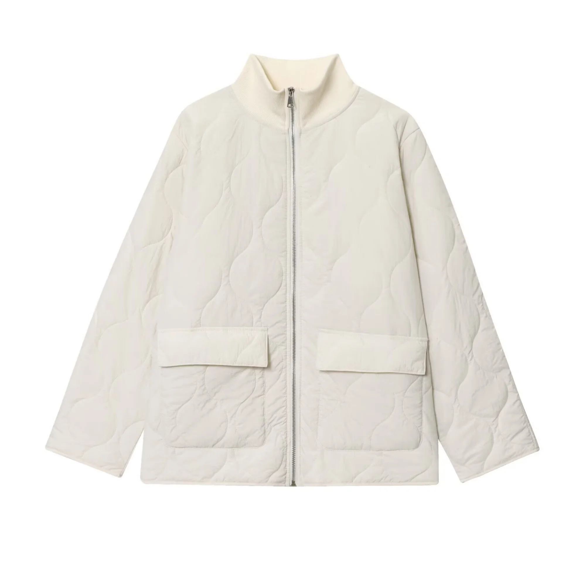 Women Vintage Casual Chic Bomber Jacket Coat Female Solid Zipper Pockets Long Sleeve Coats Fashion Lady Autumn Winter Outwears