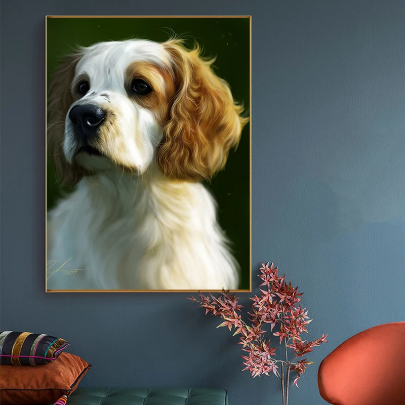 Tri Color Cavalier King Charles Spaniel Night cross stitch pattern