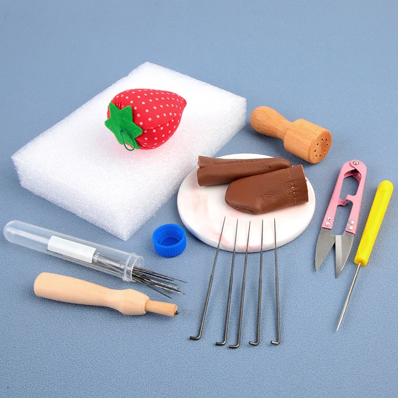 52PCS Set Felting Needles Kit Wool Needle Felting Supplies With 8-Needle Tool Sewing Pinsn Foam Mat wool felting kit needle felt kit wool felting needles needle felting mat