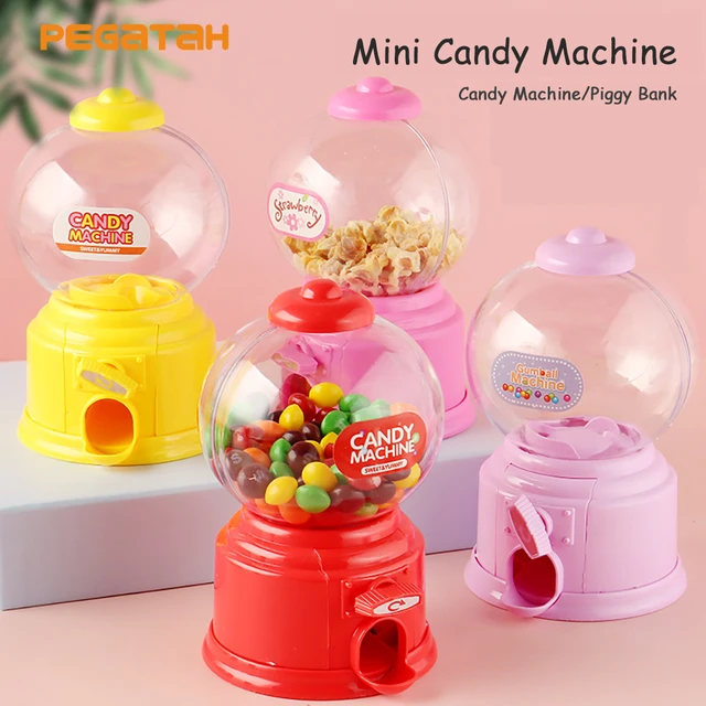 Candy Dispenser, Cute Wending Machine Desktop, Manual Candy Machine,Dispens  Pink