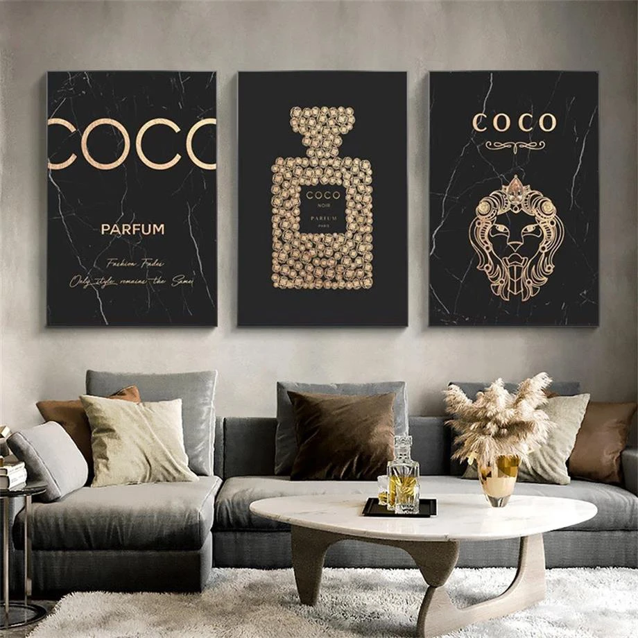 Black White Perfume Poster | Coco Chanel Pictures Wall | Coco Chanel  Perfume Poster - Painting & Calligraphy - Aliexpress