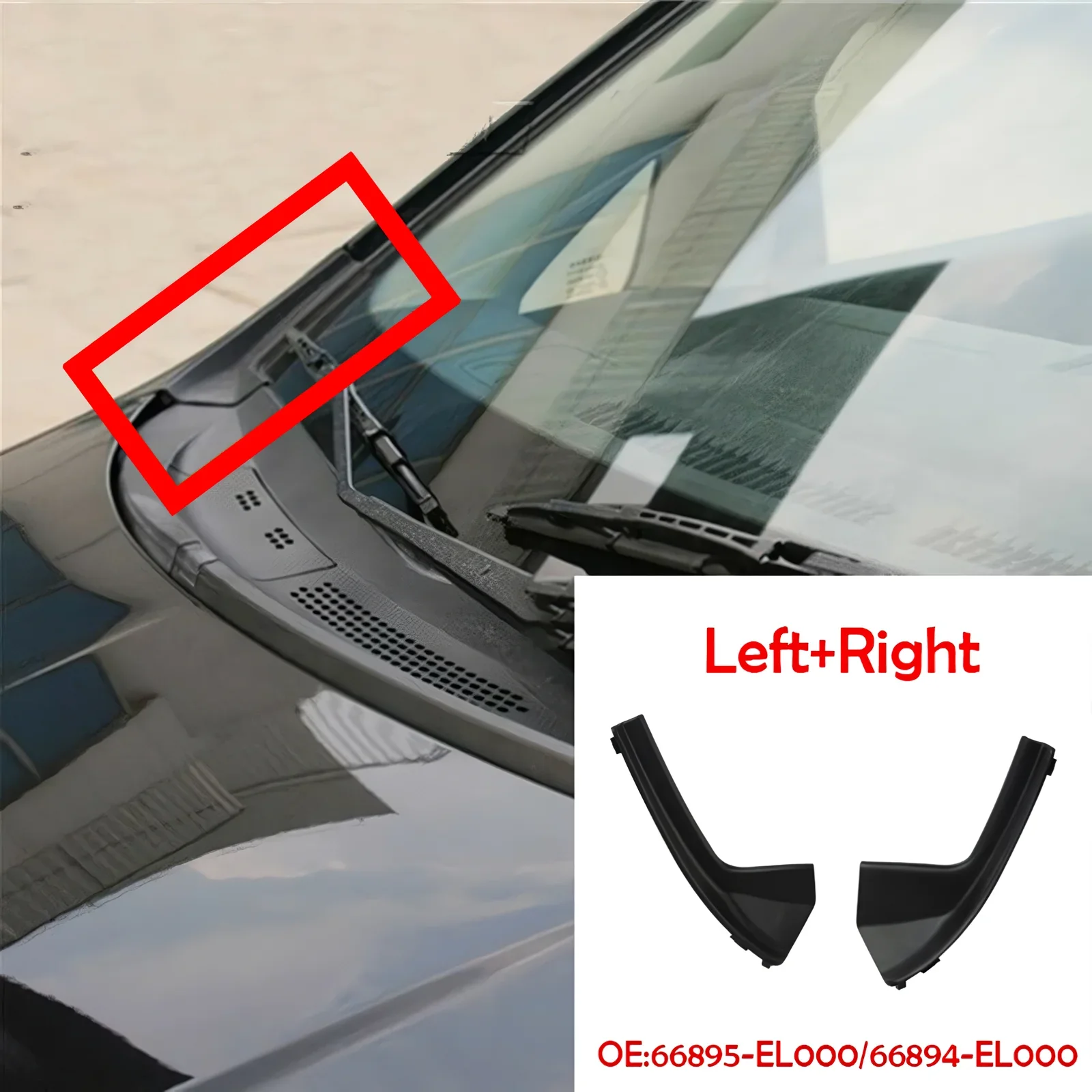 For Nissan Versa Sedan Hatchback Tiida 2007-2012 Car Front Side Windshield Cowl Grille TPE Car Accessories Trim