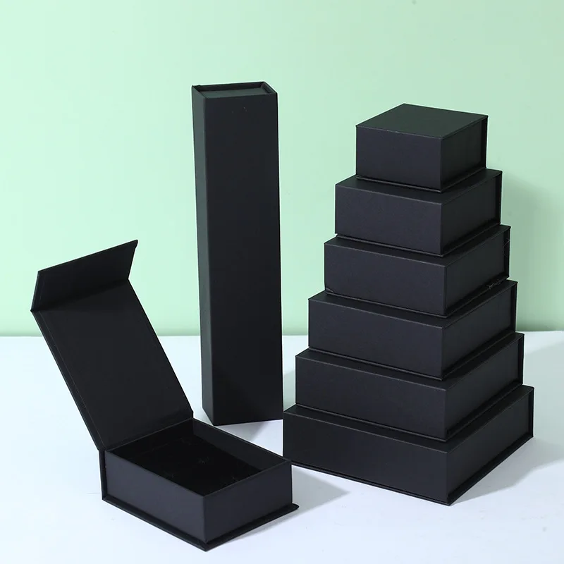 10pcs Magnet Clamshell Small Gift Boxes For Wedding Birthday Party Jewelry Ring Necklace Packaging Box Custom Logo Paper Box