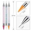 1pc Dual Ended Nail Dotting Pen Pink Crystal Beads Handle Rhinestone Studs Picker Wax Pencil Gel UV Brush Manicure Nail Art Tool 5