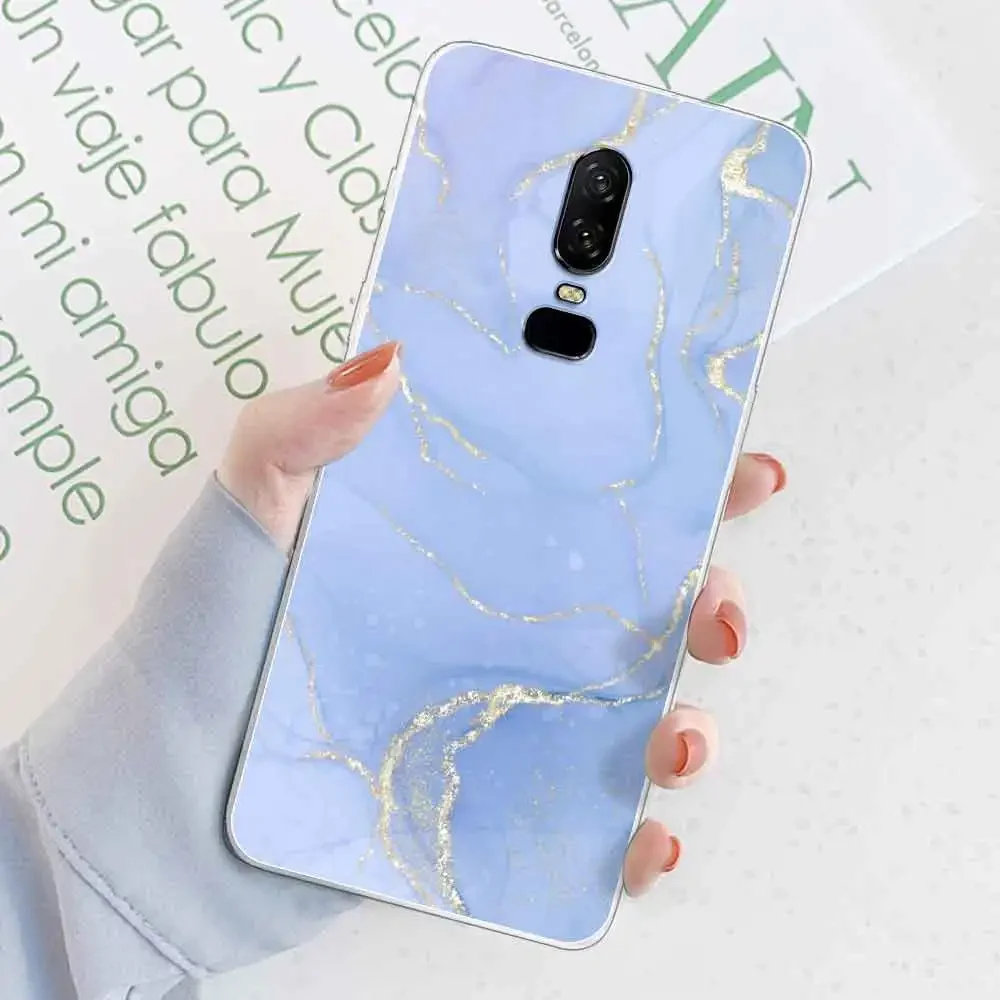 RanTuo For OnePlus 6 Phone Case with Card Slots Bracket TPU PU Leather Flip Case Cover for OnePlus 6 (Blue