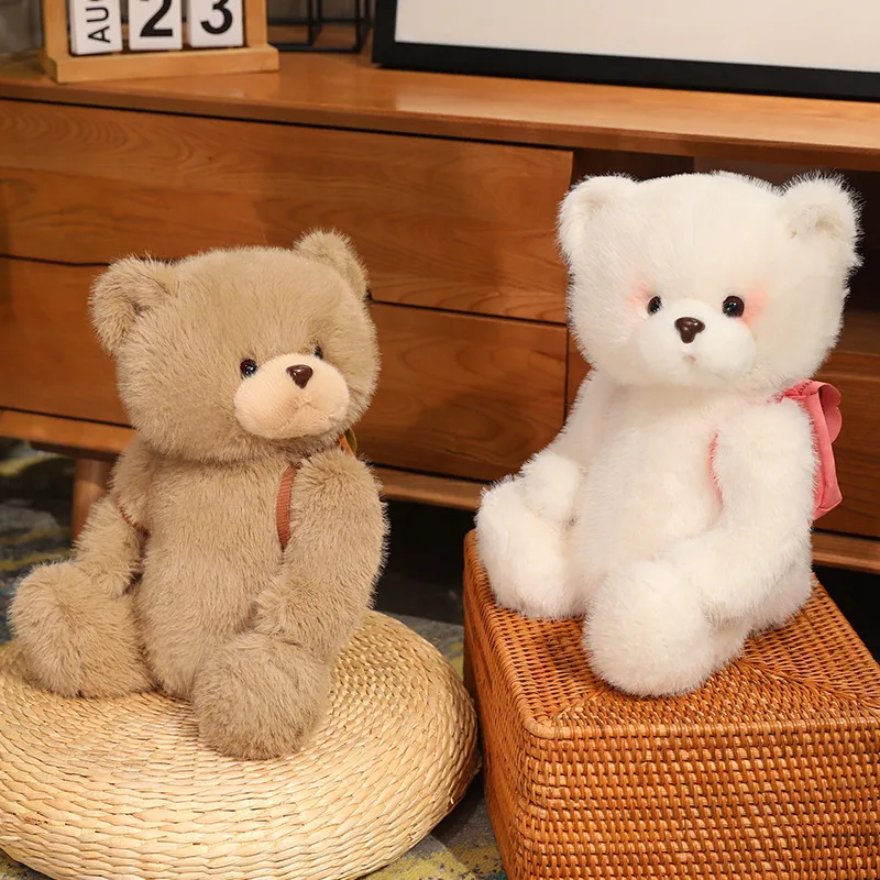 배낭 포함 귀여운 테디 베어 봉제 인형, 동물 인형 장난감, 수면 베개, 어린이 생일 선물, 가정 장식