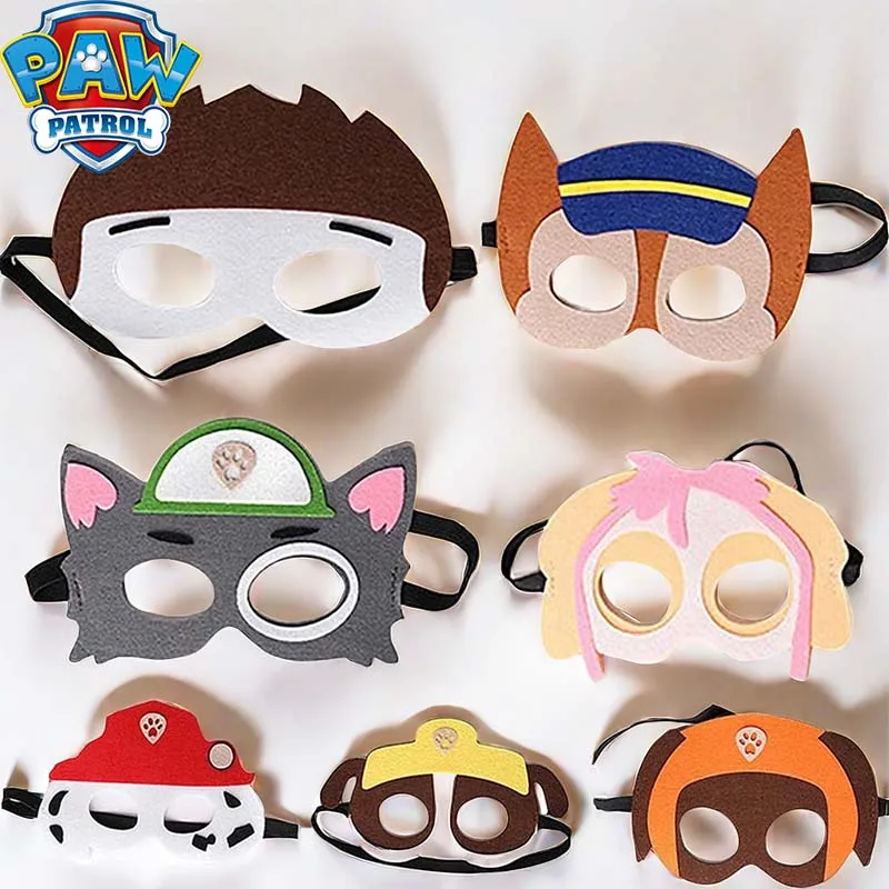 Amscan Máscaras De Patrulla Canina – Pack De 8 Caretas De Cartón Con Goma, Personajes De Chase, Marshall Y Rubble, +3 Años