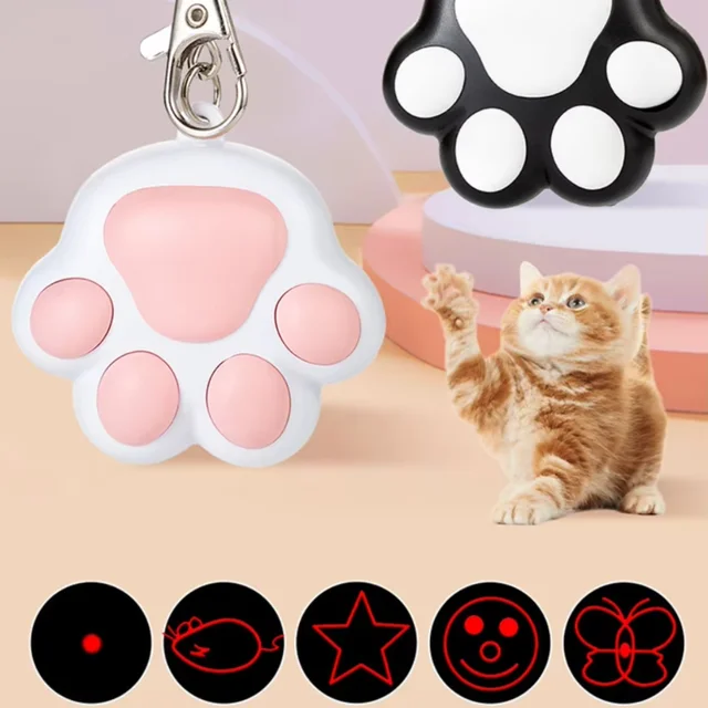 4-In-1 Pet Cats Infrared Teaser Toys Key Chain Lighting Multifunctional Rechargeable Various Patterns Usb Charge Training Toy 2