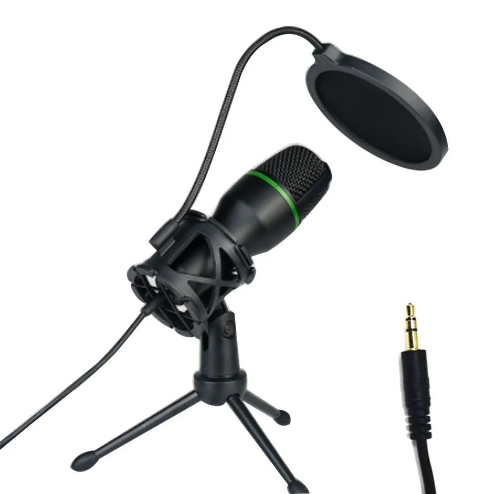 Condenser Microphone 3.5mm/USB Wired Professional Home Stereo Desktop Tripod MIC for PC Youtube Recording Conference Gaming