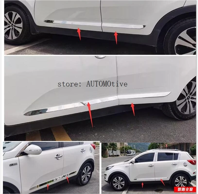 

2011-2017 for KIA Sportager Side Door Body Molding Cover Trim Side Door Protective stainless steel Rear bumper Protector Sill