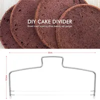 Double Fil Réglable Gâteaux Cutter En Acier Inoxydable Cupcakes Niveleurs Fondant Nivellement Couche Trancheuse Cuisson Décoration Outil 6