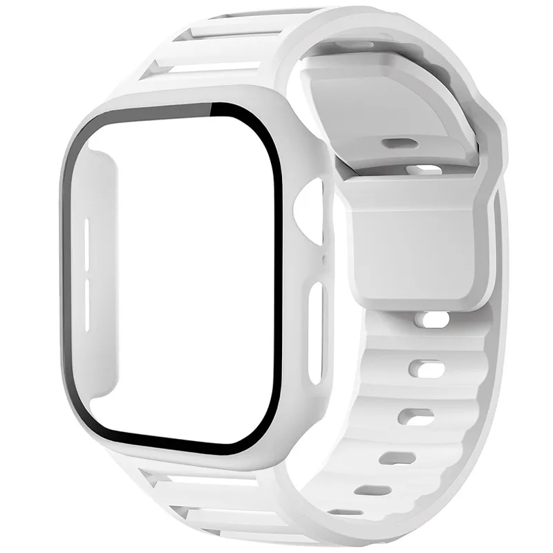 Sport Silicone Strap with Glass and PC Case