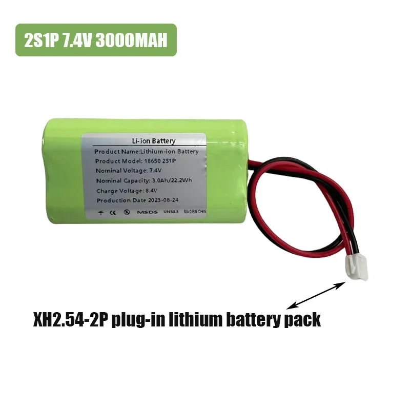 7.4V 3000mah 18650 li-ion battery pack with XH2.54 2P Plug 7.4V high  capacity 18650-2S lithium battery upgrade 3000mah wholesale - AliExpress