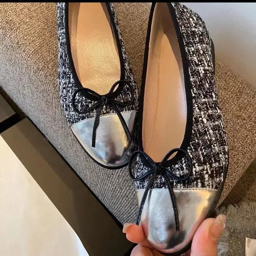 2024 Autumn Winter Butterfly Flat Bottom Dance Shoes Women s Round Toe Single Shoes