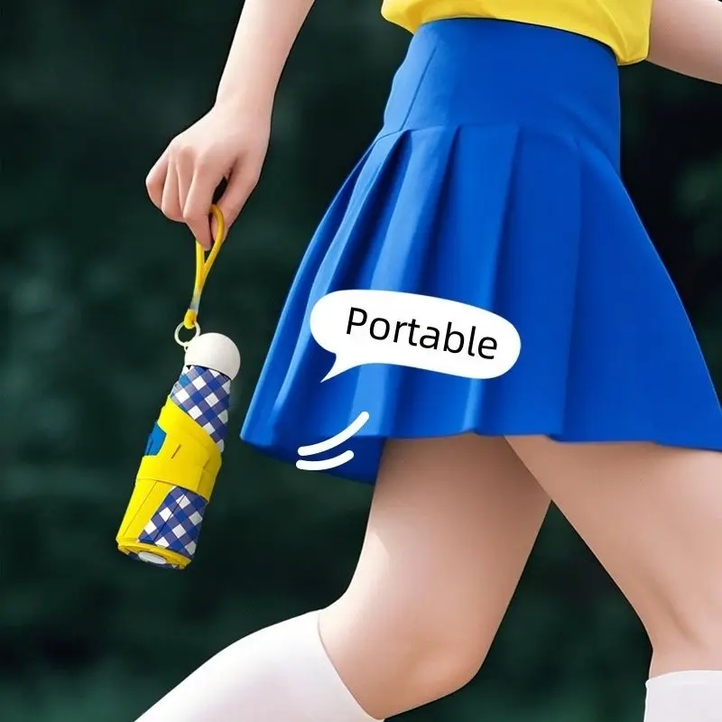 Five Fold Umbrella Hand Opened Sun Protection UV Resistant Korean Women Personalized Creative Trend Mini Pocket Umbrella