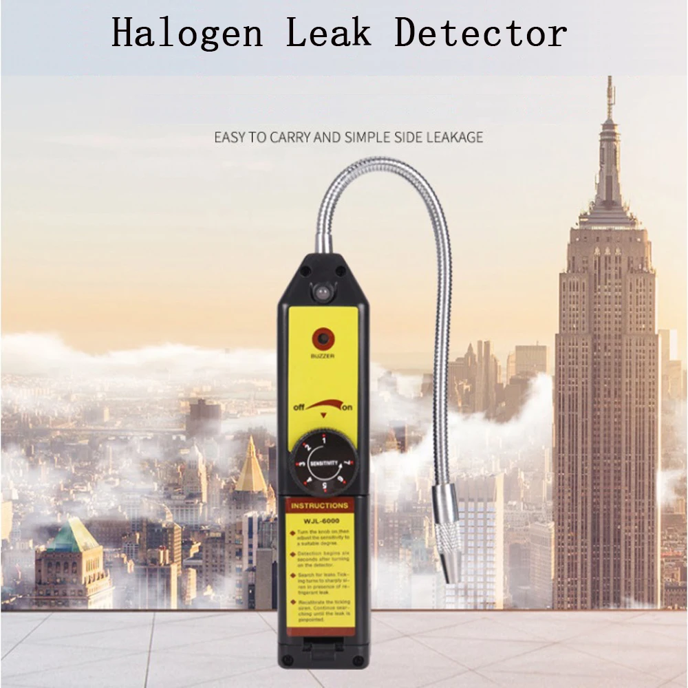 

WJL-6000 Gas Detector Gas Leak Detector Air Conditioning Halogen Leak Detector CFC HFC Halogen Gas Refrigerant Leak Detector