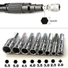 8pcs 6 Point Hex Socket H4 Hex Shank Nut Driver Screw Metric Driver Tool Drill Bit Metal PH2.0 M2.5 3.0 3.5 4.0 4.5 5.0 5.5mm 1