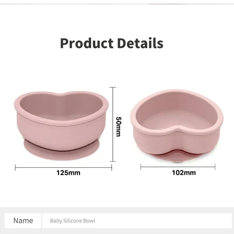 5Pc/Set Baby Silicone Tableware Set Kids Feeding Plate Bowl Fork Spoon BPA-Free Food Grade Silicone Waterproof Suction Tableware 3