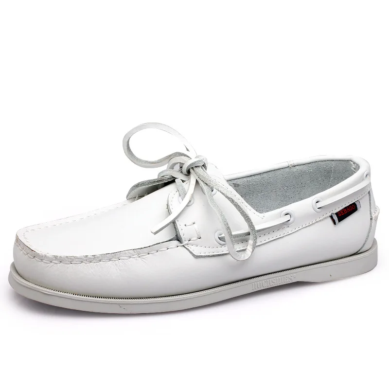 Men Loafers Fashion Genuine Leather Casual Flat Slip-on Driving Footwear Boat Shoes Comfortable Lazy Male Shoes