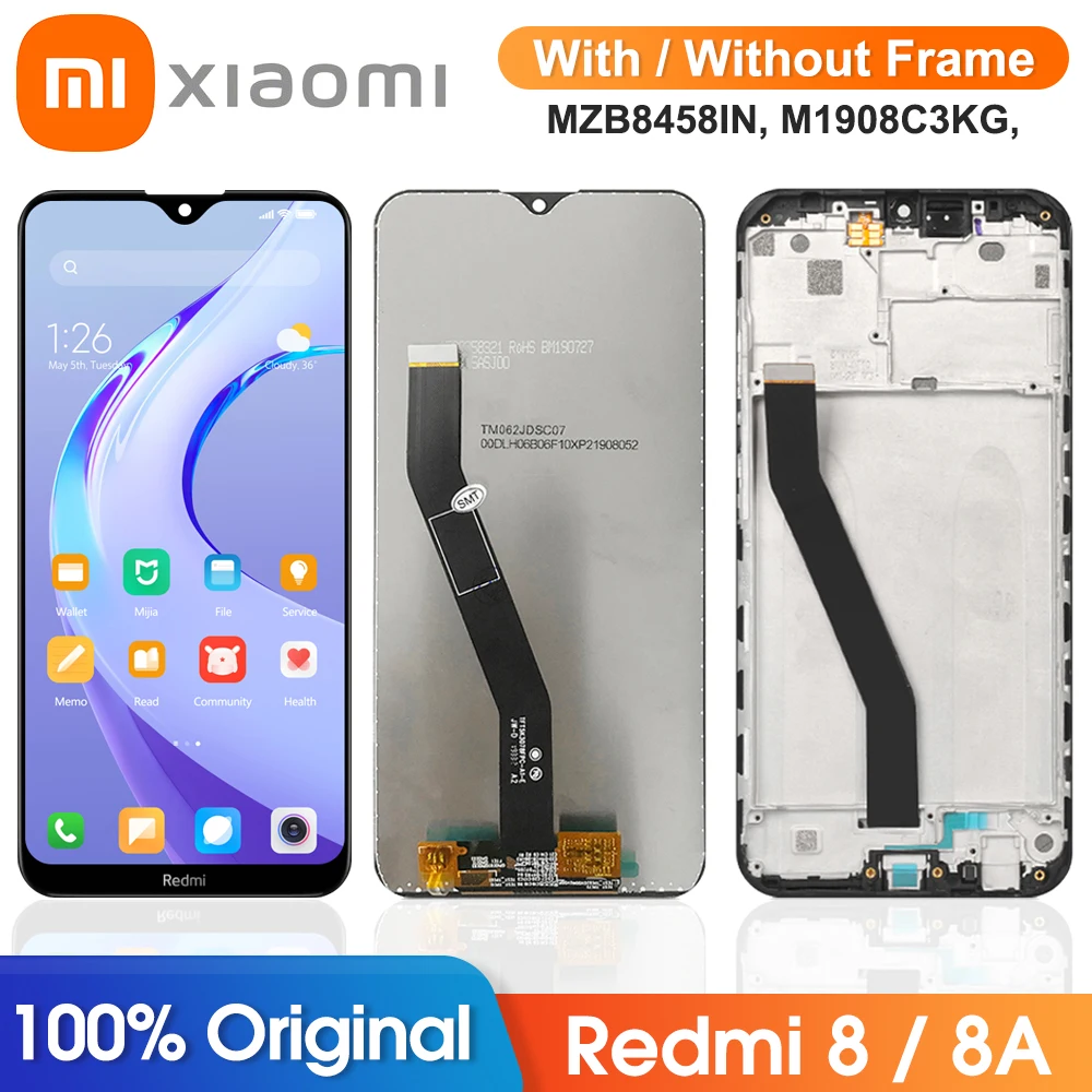 

Оригинальный ЖК-дисплей 6,2 дюйма для Redmi 8 с рамкой, для Xiaomi Redmi 8A M1908C3KG, сменный сенсорный экран с дигитайзером