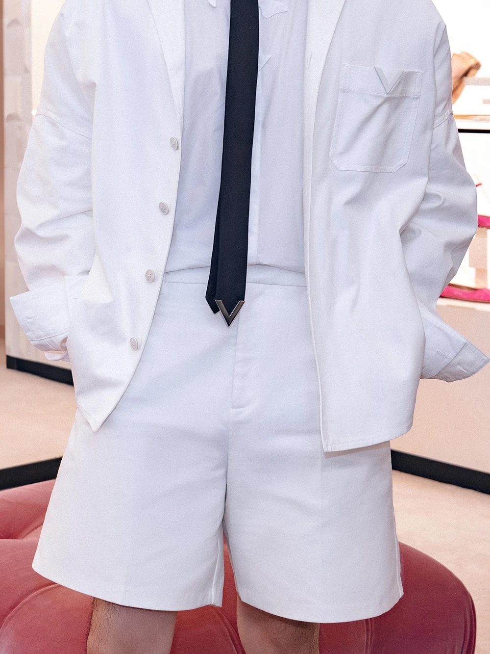 White Casual Shorts Men's Loose Comfortable Straight Handsome 2024 Summer All-Matching Pants Simple Solid Color Wide-Leg Pants