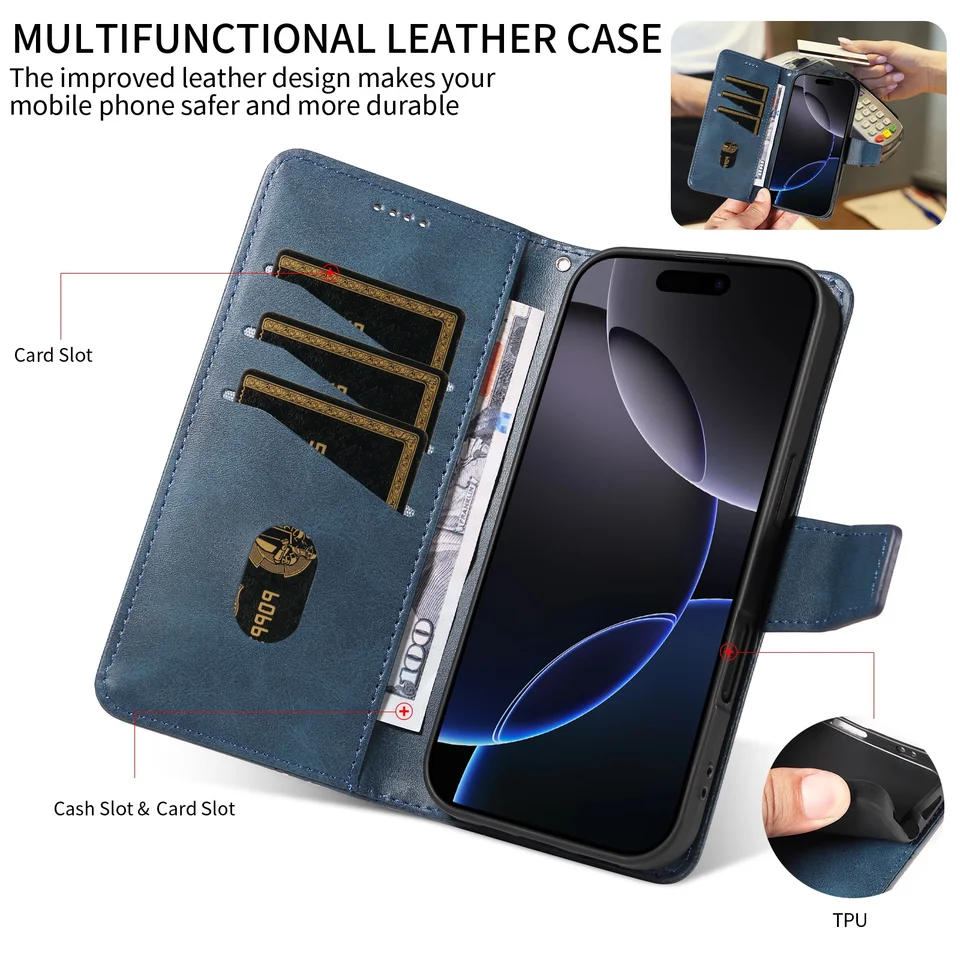 Coque Motorola Moto G56 5G SEAHAI - Cuir PU Portefeuille - Protection RFID - Support Intégré - Fermeture Magnétique