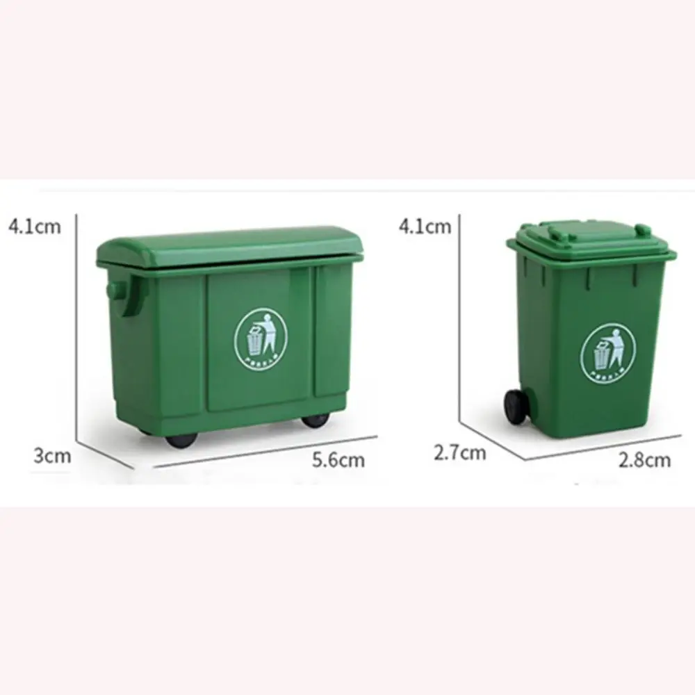 Plastic Dollhouse Miniature Trash Can Trendy Home Decor Toy Model Dollhouse Garbage Cans Doll House Decor Children 4