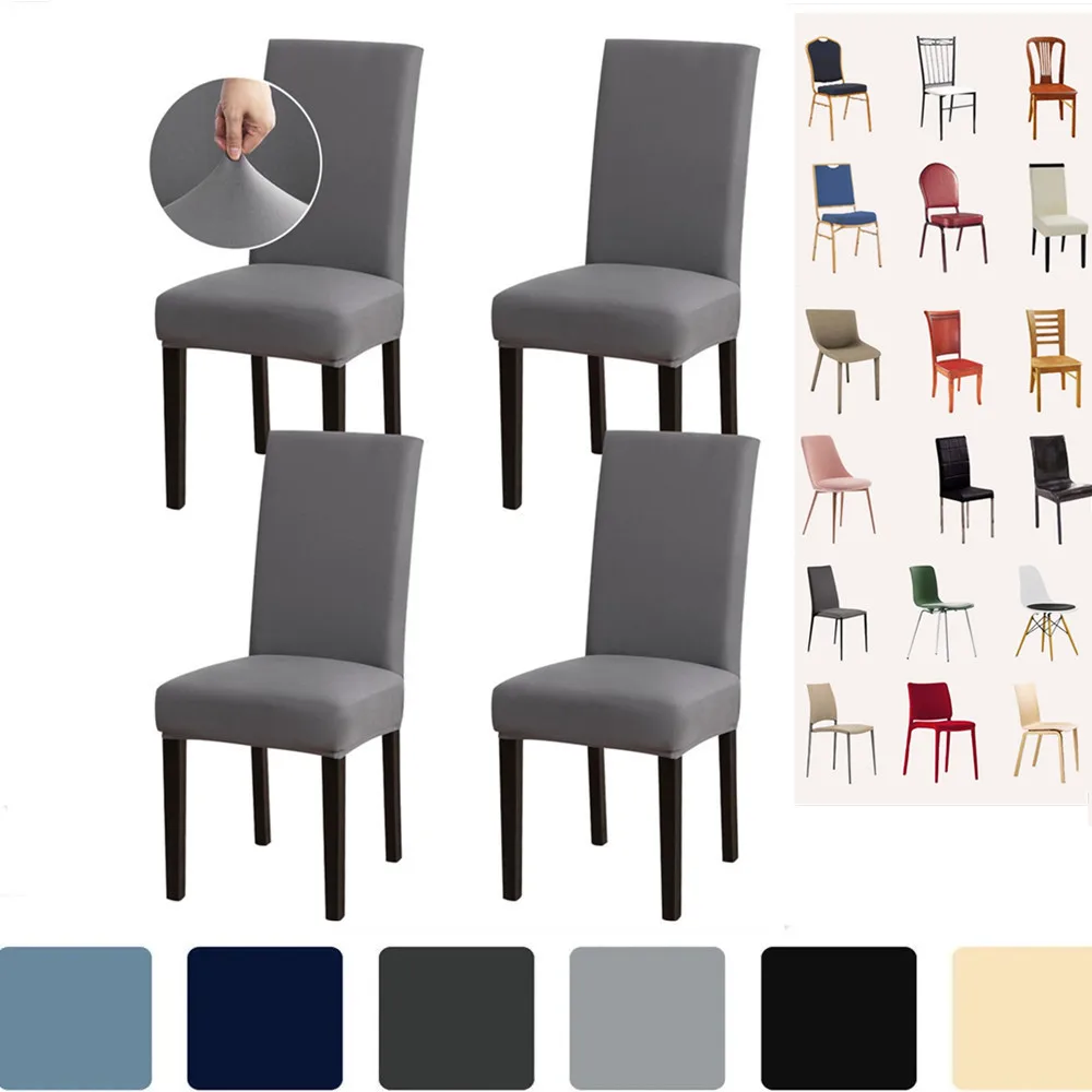 Elegant High-Stretch Dining Chair Slipcovers - Set of 4/8, Removable & Non-Slip Seat Protectors for Events and Home Decor