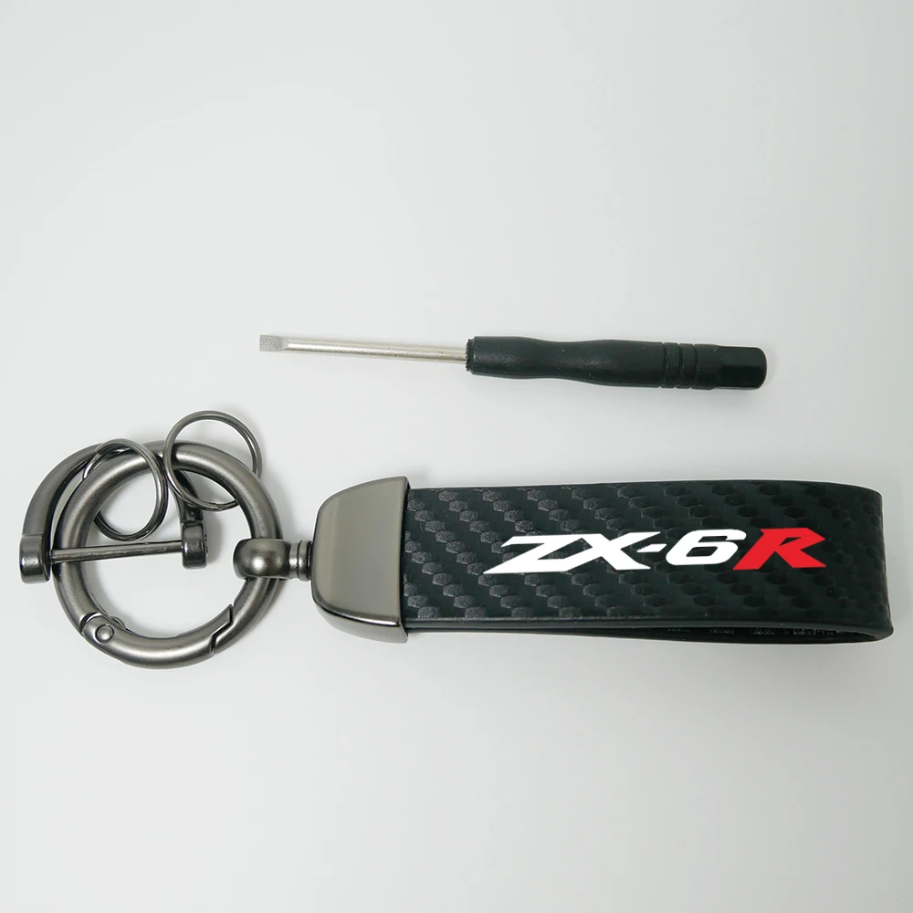 New Motorcycle key chain Ring Carbon Fiber Metal Keychain