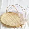Round Dustpan Bamboo Woven Basket Drying Basket Household Steamed Bun Fruit Basket Vegetable Cover Fruit Vegetable Pasta Tray 5