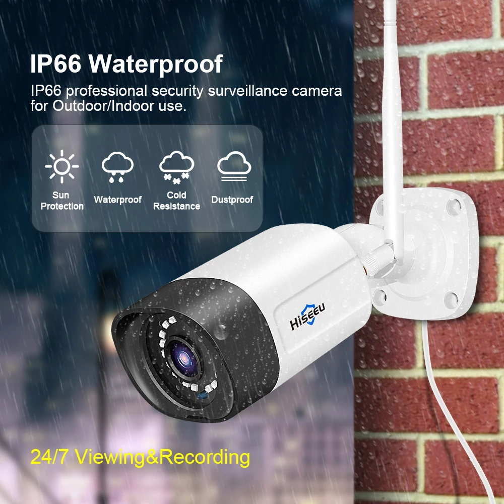 Hiseeu 3MP 5MP Wireless IP Camera Outdoor Waterproof CCTV WiFi