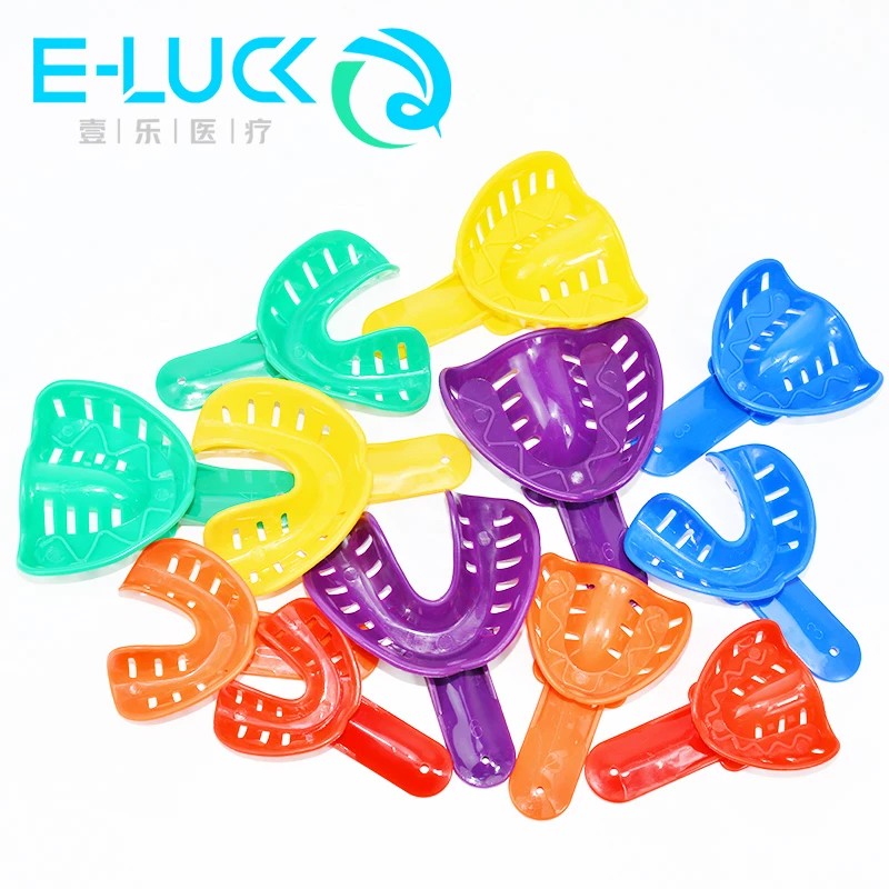 12Pcs/set Disposable Plastic Dental Impression Trays Dentistry Materials Teeth Holder Kit Dentist Oral Care Tools