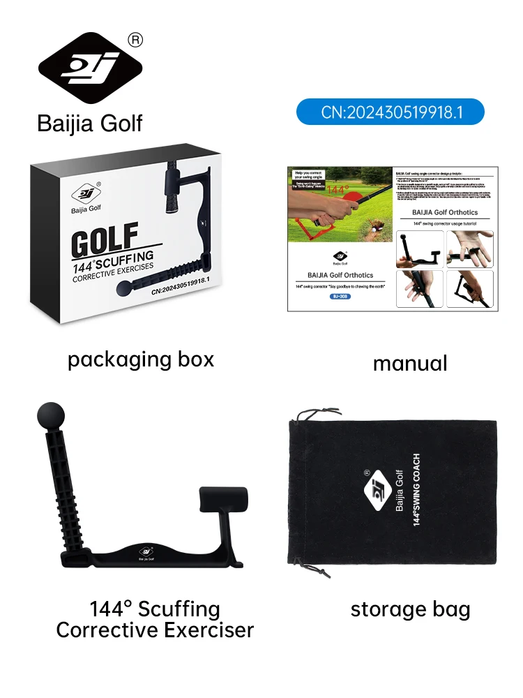 BAIJIA 144 Golf Swing Training Aid - Golf Wrist Hinge Trainer - Corrects Posture and Posture - Improves Power and Distance - Aid 4