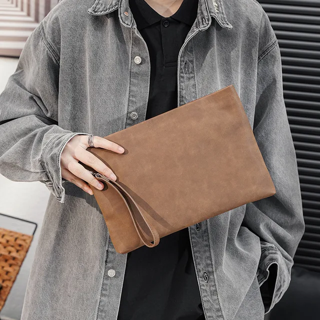 Mens Clutch Bag 100% Genuine Leather Large Capacity A4 Luxury Brand Woven  Bag Busins Simple Style Classic Envelope Bag New From Gift_59shop, $56.86
