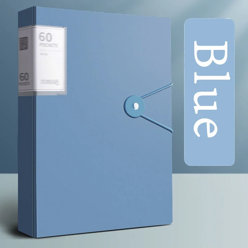 A4 Data Storage Book with Transparent Cover and Label - 60-Page Multi-Functional Folder