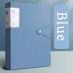 A4 Data Storage Book with Transparent Cover and Label - 60 - Page Multi - Functional Folder (Blue - 60 Pages)
