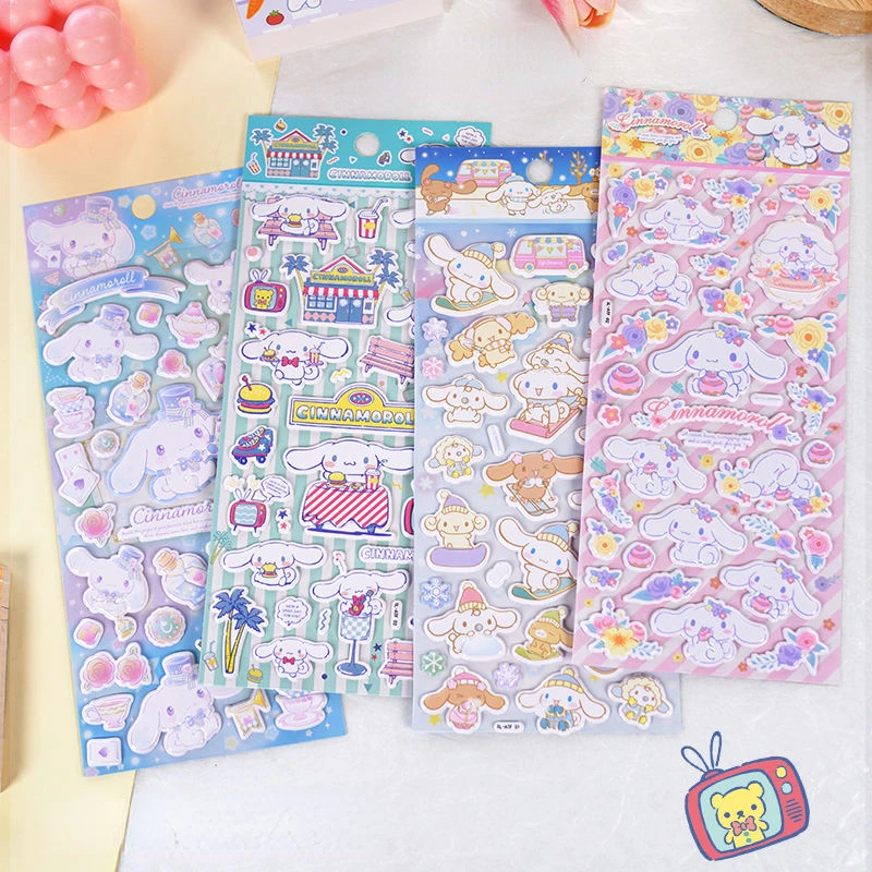 

Cute Cartoon Sanrio Bubble Cotton Handbook Stickers Decorated Melody Cinnamoroll Stationery Goo Card Diy Girl Toy Gift