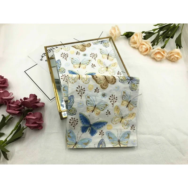 Colorful Printed Napkins New Butterfly Models Hotel Cafe Party Wedding Square Paper Napkin Placemats Food Grade Napkin 2 Ply 33c for Paper Napkins Disposable Paper Placemats Tissue Paper Decoration