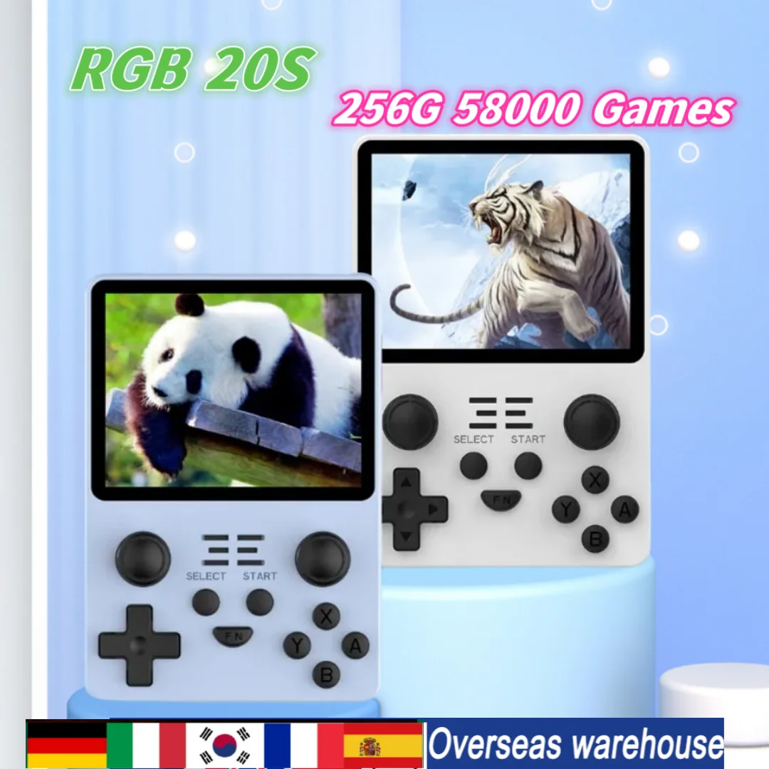 

Портативная игровая консоль POWKIDDY RGB20S в стиле ретро, IPS экран, 3,5 дюйма, RK3326, система с открытым исходным кодом, 256 ГБ, 58000 игр, детские подарки