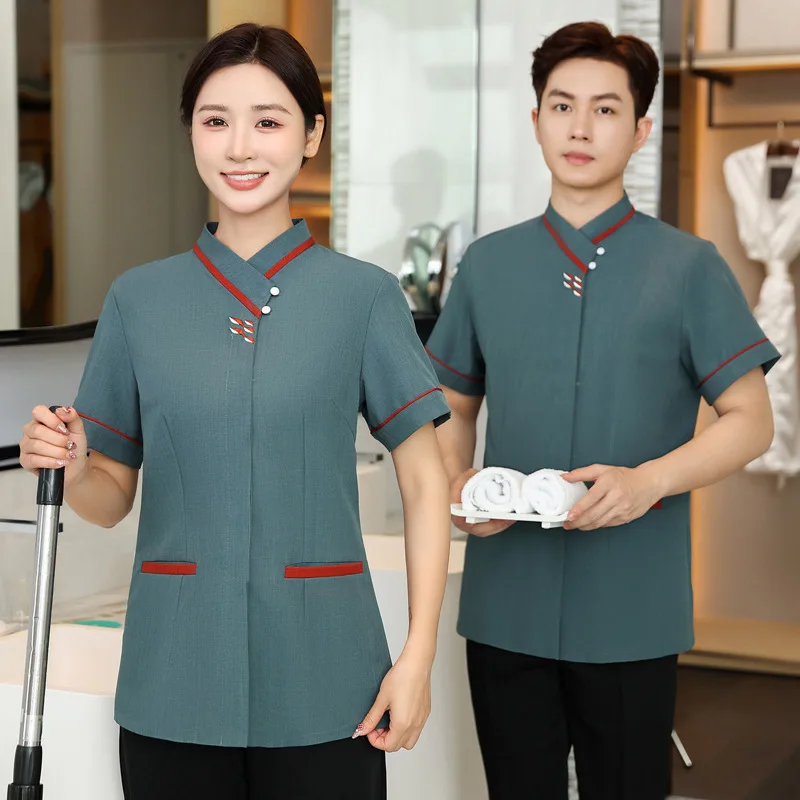 

Hotel Service Uniform Short-Sleeved Work Clothes Housekeeping Community Property Cleaning Summer Guest Room PA Waiter M